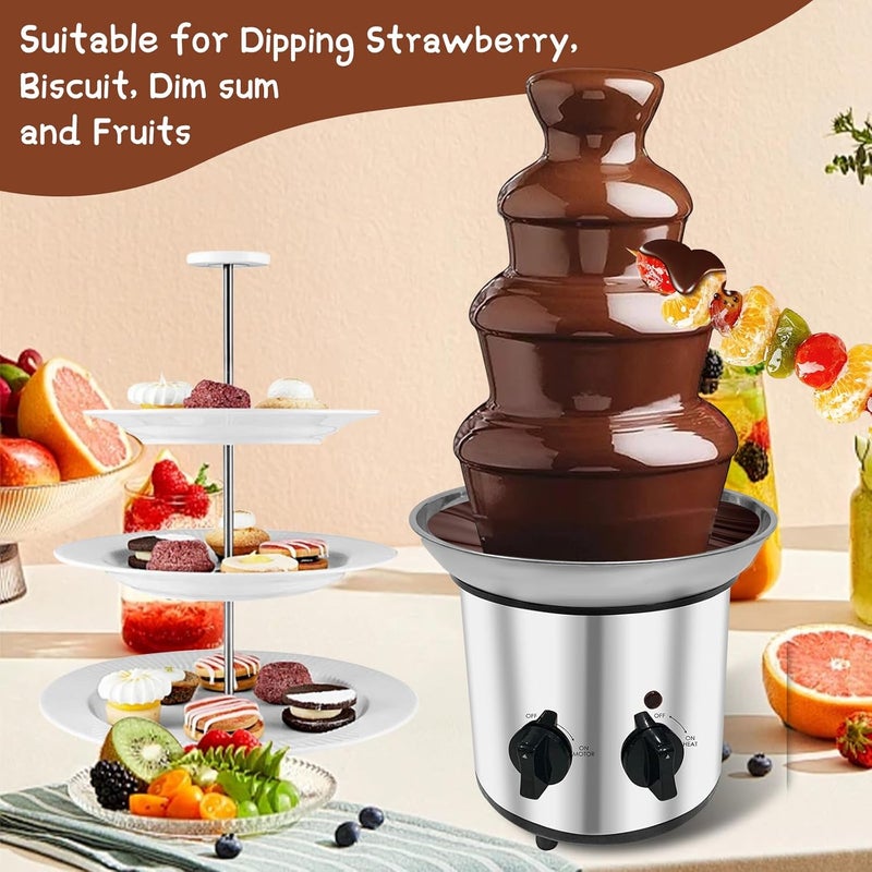 Ottapic Chocolate Fountain Machine Electric Chocolate Fondue Fountain Machine 4 Tier Stainless Steel 4-Pound Capacity for Chocolate, Butter, Cheese - Image 3